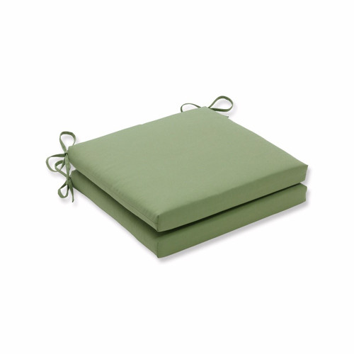 Set of 2 Green Sunbrella UV Resistant Outdoor Patio Seat Cushion with Ties 20"