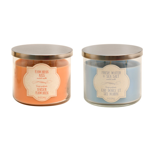 Set of 2 Vibrant Elegant Island Collection Scented Wax Candle, 4"