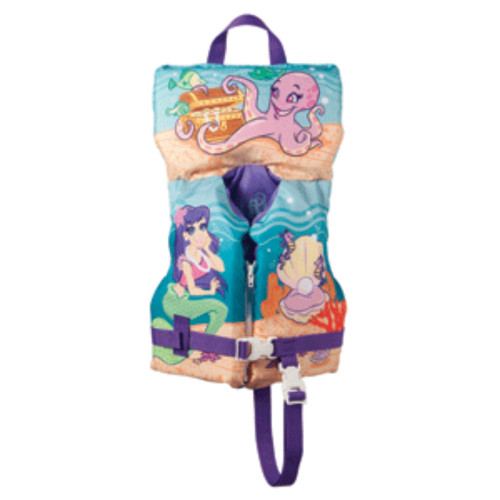 16" Blue and Purple Full Throttle Multipurpose Infant/Child Character Mermaid Life Vest Jacket