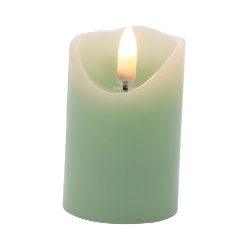 24" Green Paraffin Wax Votive Pillar Candle