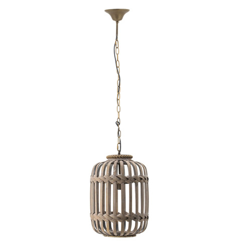 17.5" Brown and Gold Contemporary Braided Cage Lantern Chandelier