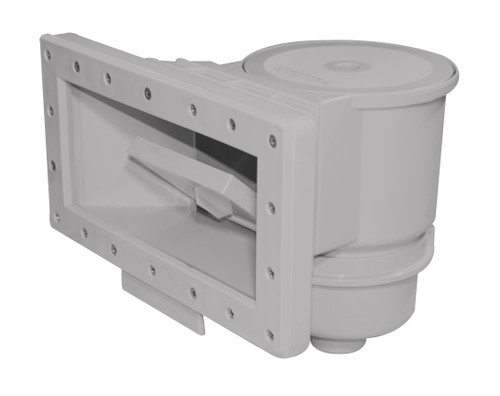 14.5" Gray Hydro Tools Wide Mouth Support Thru Wall Skimmer With Brace for Swimming Pool