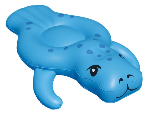 Inflatable Blue Manatee Swimming Pool Floating Lounge Raft, 72-Inch