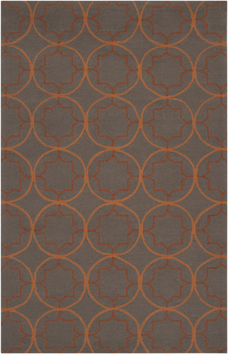 2' x 3' Serene Stars Charcoal and Amber Hand Hooked Outdoor Area Throw Rug