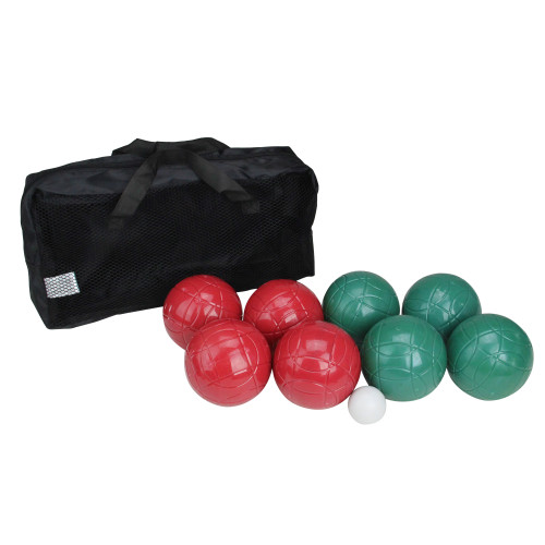 Set of 6 Red and Green Bocce Ball with Soft Carrying Case 15"