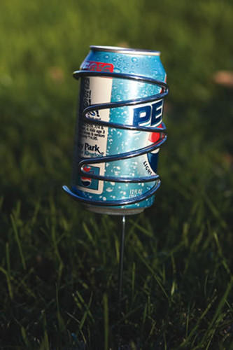 8 Stainless Steel Outdoor Wire Beer Soda Pop Holders 11" - Stake into Ground