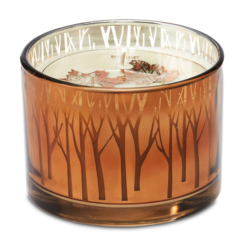 Set of 2 Brown Scented 3 Wick Glass Candles 4.5"
