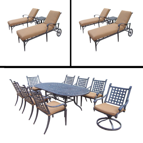 15pc Black Dining and Lounge Patio Furniture Sets