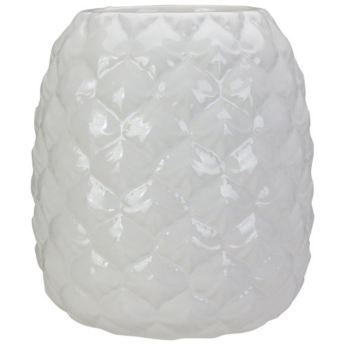 5.25" Round White Ceramic Pineapple Planter