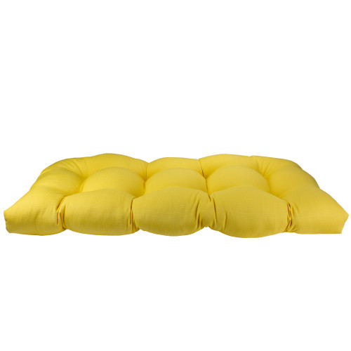 44" Sunflower Yellow Outdoor Patio Wicker Loveseat Cushion