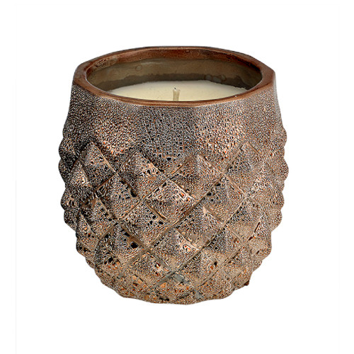 4" Bronze Shimmer Glitter Faceted 9.5 oz. Candle