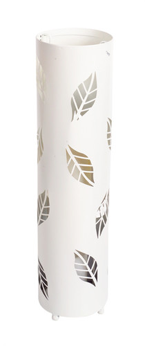 23.5" White Cut Out Autumn Leaves Candle Lanterns