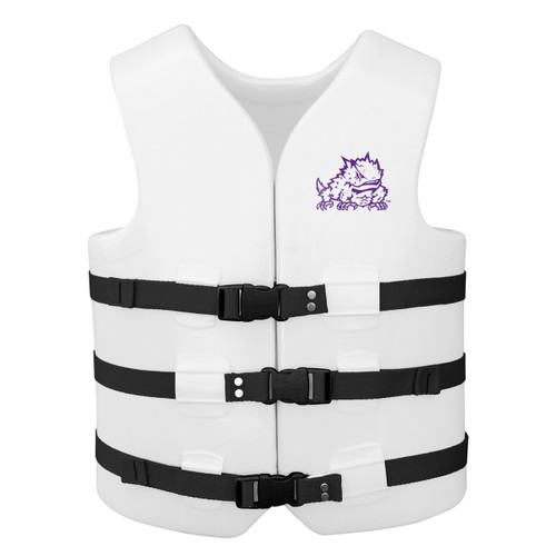 43" White NCAA Texas Christian University Adult Large Life Vest