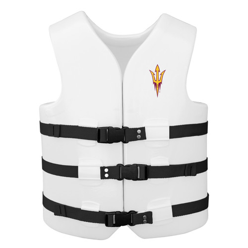 43" White NCAA Arizona State University USCG Approved Adult Large Vinyl Life Jacket Vest