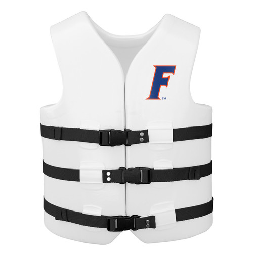 37" White NCAA University of Florida USCG Approved Adult Small Vinyl Vest