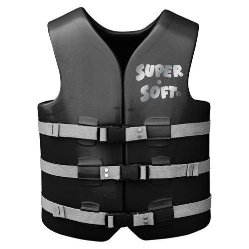 48" Soft Black Adult XXL U.S. Coast Guard Approved Vests