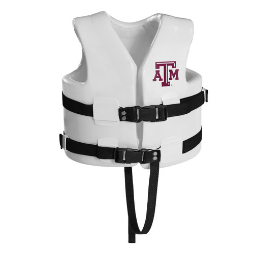 23" White NCAA Texas A and M Child's Xtra Small Life Vest