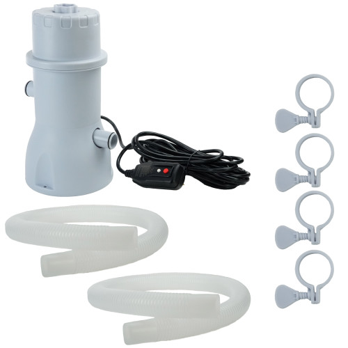 13.25" Gray and White Ground Swimming Pool Filter Pump