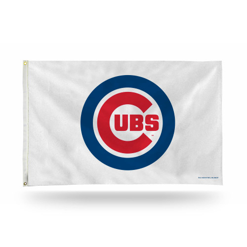 3' x 5' White and Red MLB Chicago Cubs Large Banner Flag