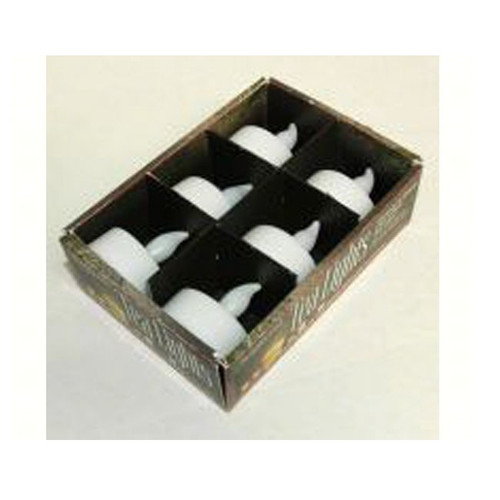 Set of 6 White Flameless LED Unscented Tea Lights on Gift Boxed 2"