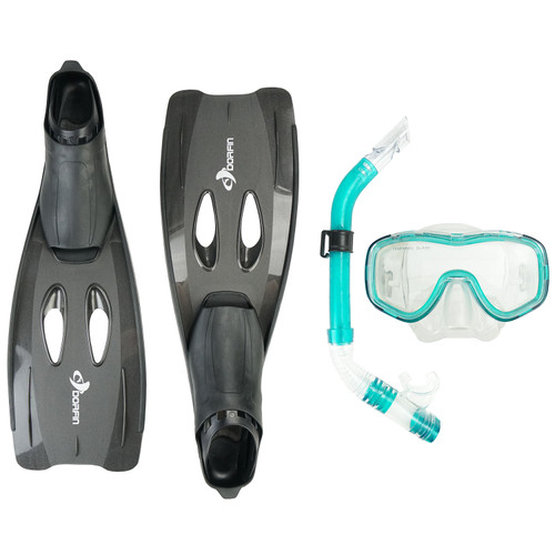 19" Green Reef Diver Teen Adult Pro Scuba Snorkeling Swimming Pool Small Set