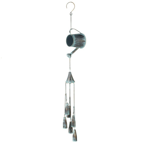 Set of 2 Distress Finished Sky Blue Watering Cab Wind Chime with Chimes 23