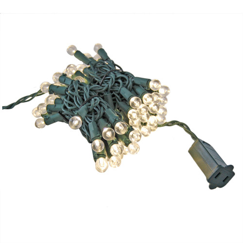 15.5' Warm White Electric String Lights with Plastic Globes - Green Wire