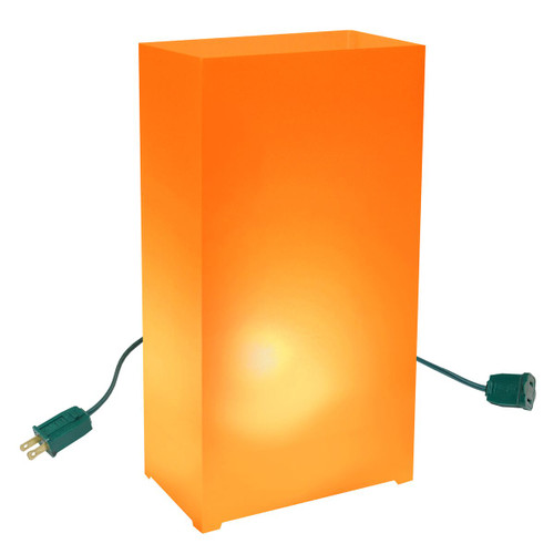 Set of 10 Orange Electric Plastic Luminaria Lantern Kits 10.5"