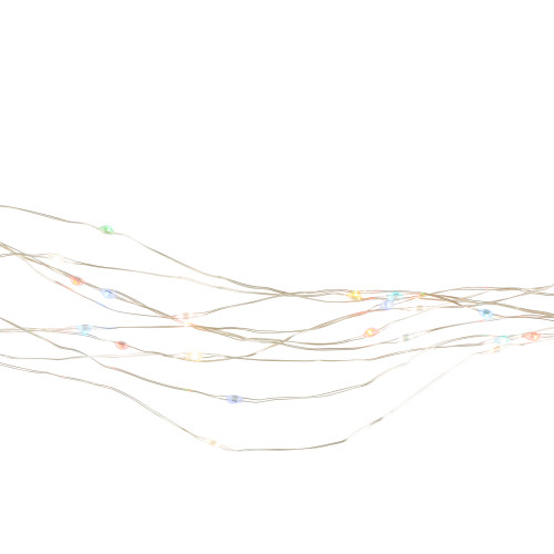 200 Multi-Colored LED Micro String Lights Spray 4" Spacing - 6' Silver Wire