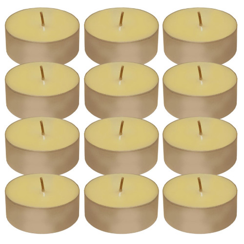 Set of 12 White Extra Large Citronella Scented Tea Light Candles 2.25"