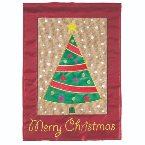 Red and Green "Merry Christmas" Printed Large Garden Flag 42" x 29"