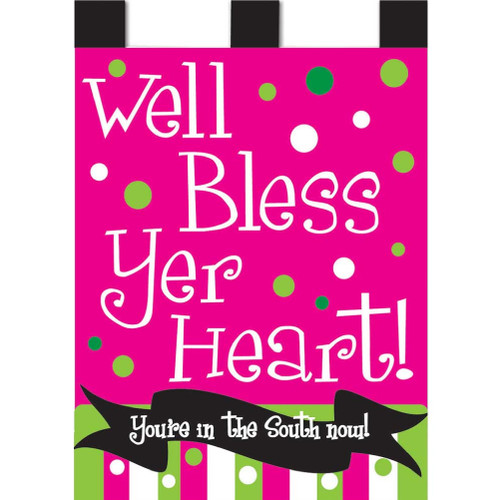 42" Pink And Green "Bless Your Heart" Southern Garden Flag