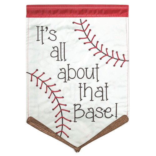 White, Red and Black Baseball Themed Garden Flag 13" x 18"