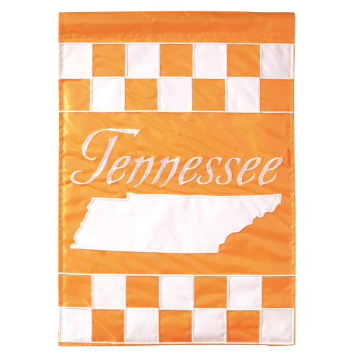 Orange and White Tennessee Checkerboard Garden Flag 13" x 18"