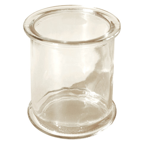 Set of 12 Clear Casual Design Glass Candle Holders, 3.25"