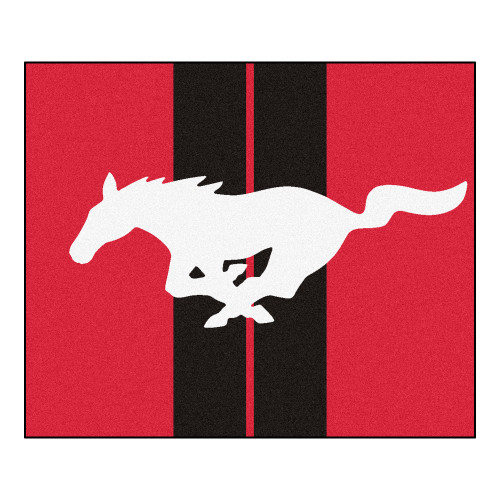 5' x 6' Red and Black Ford Mustang Horse Rectangular Outdoor Area Throw Rug