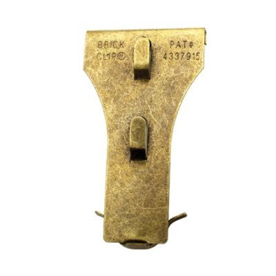 Pack of 2 Brass Clip Christmas Decoration Hangers for Brick - Supports Up to 25 LBS