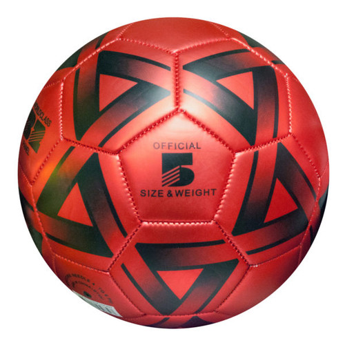 Pack of 2 Size 5 Metallic Red and Black Glossy Finish Soccer Ball 8.5"