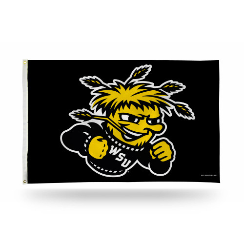 3' x 5' Black and Yellow College Wichita State Shockers Rectangular Banner Flag