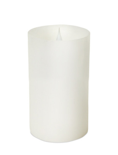 Set of 4 Pre-Lit LED Pillar White Candle with a Moving Flame 7"