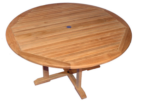 60" Natural Teak Round Outdoor Patio Dining Wooden Table