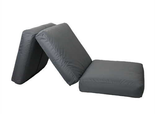 27” Gray Foldable Inflatable Square Outdoor Patio Lounge Chair with Cover