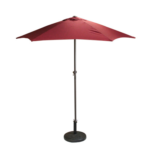6.5' Outdoor Patio Market Umbrella with Hand Crank - Burgundy