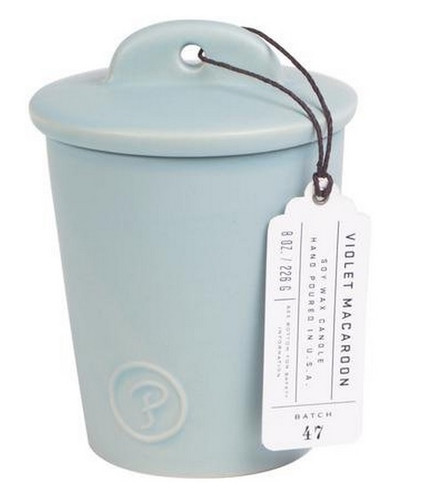 Paddywax Provisions Collection Violet Macaroon Scented Soy Candle in Ceramic Jar 8 oz
