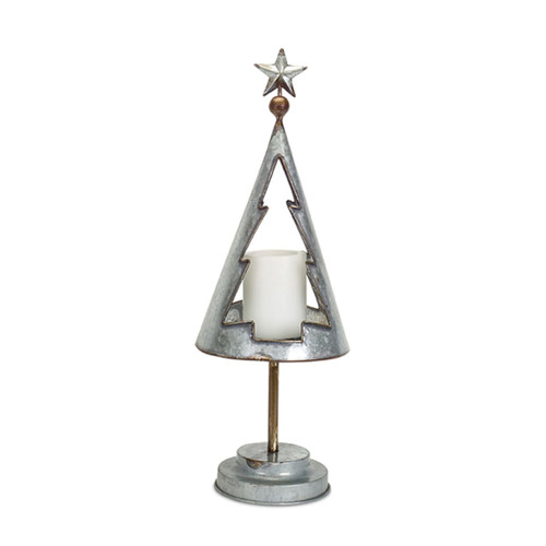 Tree Cut-Out Votive Holder 21"H Metal