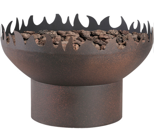Ezra Gas Steel Dancing Flame Outdoor Patio Firebowl 26" - Antique Bronze