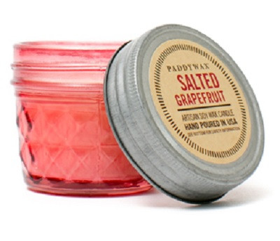 Paddywax Fresh Salted Grapefruit Soy Wax Scented Candle in Decorative Relish Jar 3 oz