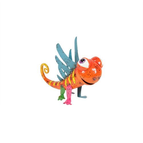11.75" Vibrant Multi-Color Spiked Back Lizard Outdoor Patio Garden Figure