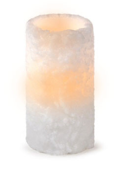 6" White "Snow" Textured Battery Operated Flameless LED Lighted Wax Christmas Pillar Candle