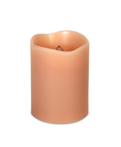Pack of 6 Canteloupe Orange Battery Operated Flameless LED Pillar Candles 4"